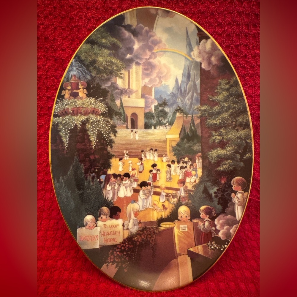 1995 Precious Moments Hallelujah Square Oval Plate  Limited Edition 1875B